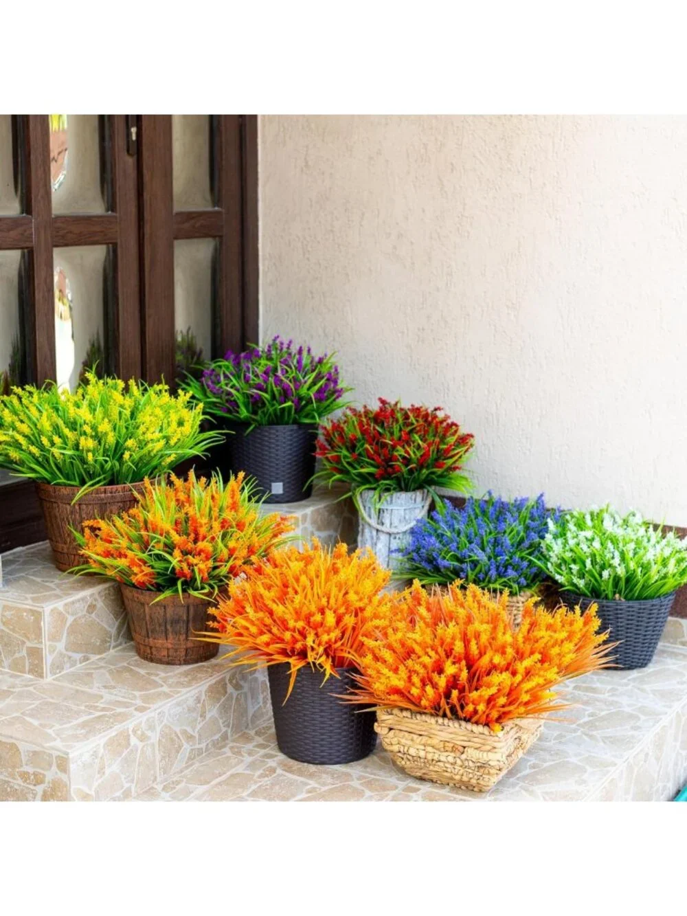 20 Bundles Artificial Lavender Flowers - Realistic Fake Plants for Outdoor Decor